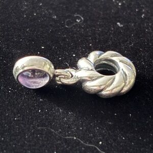 Pandora Silver Charm with Purple Accent